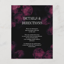 Dark Rosa Boda Jardín Insertar Tarjetas