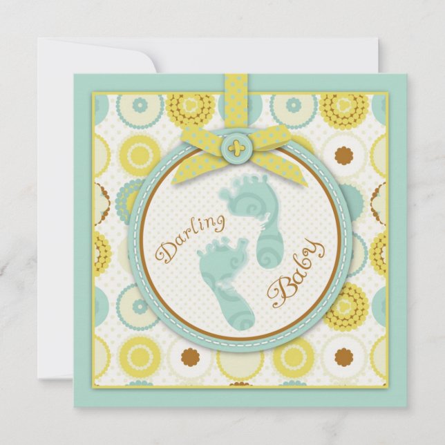 Darling Baby Toes Invitación Square (Anverso)
