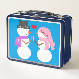 Darling Snowpeople in Love: Blue-green