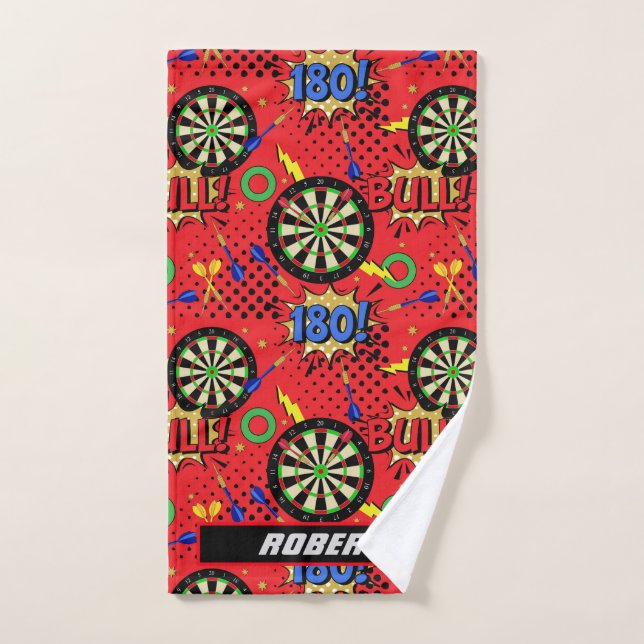 Dartboards Darts Comic Book Style Personalizado (Toalla de mano)