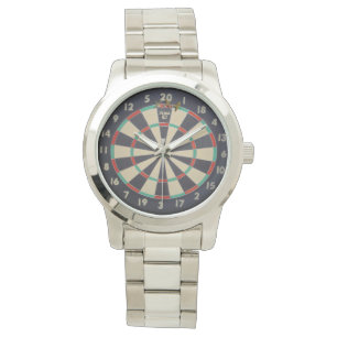 Darts Triple Veinte, Gran Reloj De Plata Unisex.