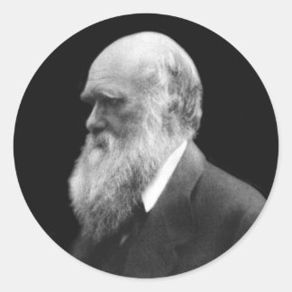 Darwin Portrait Round Pegatinas