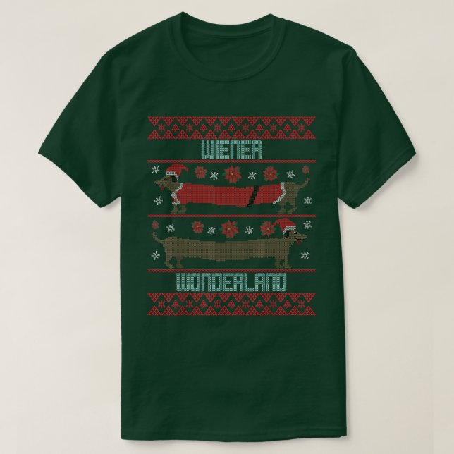 Daschund Sausage Perro Navidades feos Sweater Dog  (Diseño del anverso)