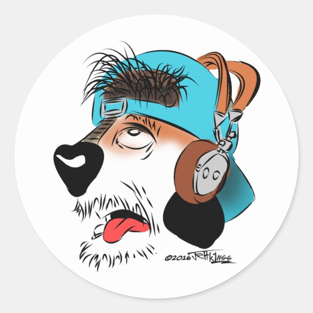 ¡Dash! El Pegatina de Ham con cara de perro (Anverso)