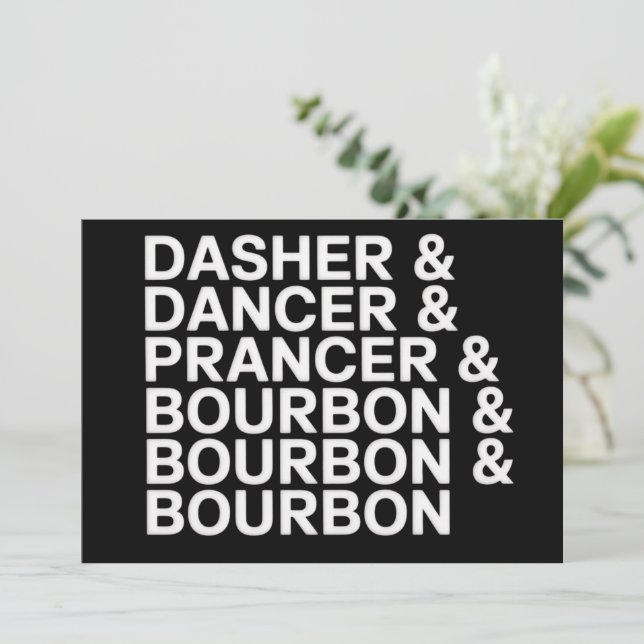 Dasher Dancer Prancer & Bourbon Navidad Fiesta  (Anverso de pie)