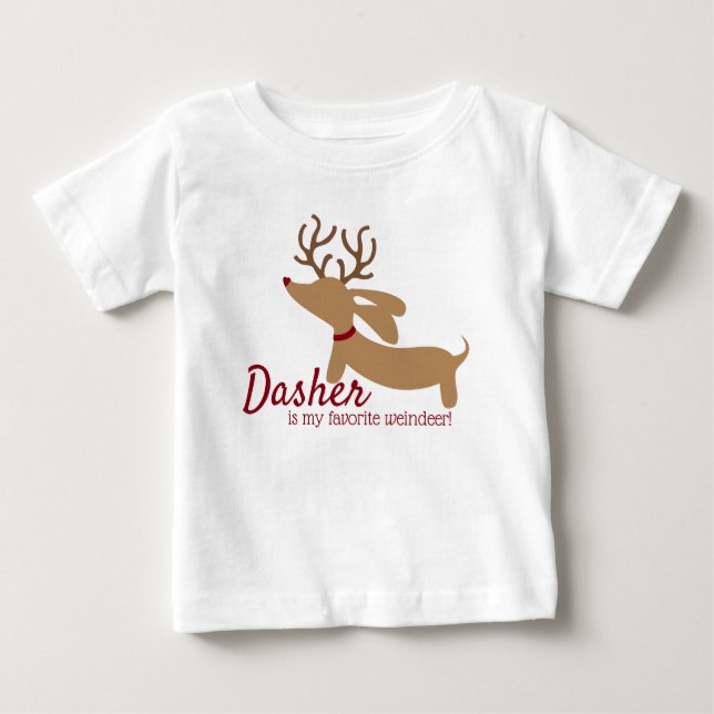 Dasher la camisa del navidad del Dachshund de (Anverso)