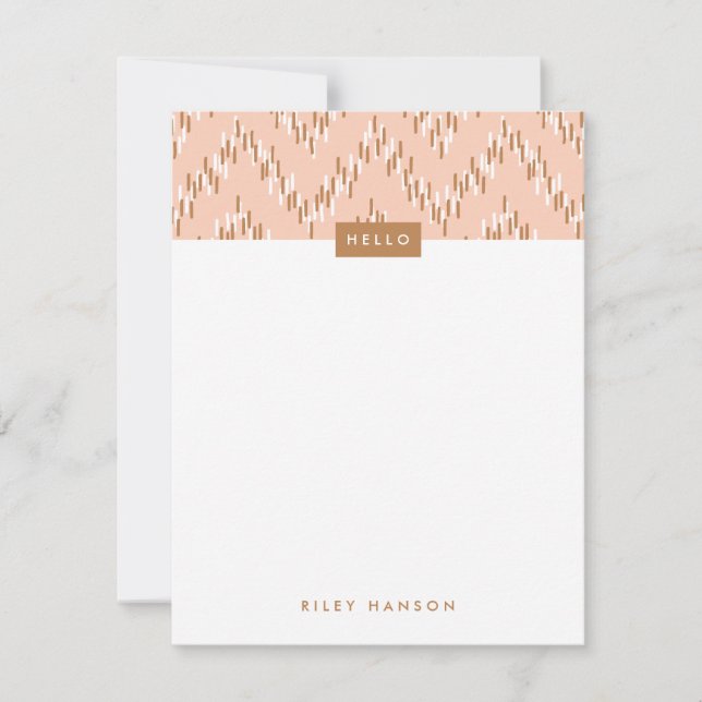 Dashing Boho Ikat Zig Zag Stationery - Naranja (Anverso)
