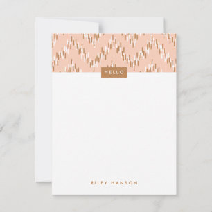 Dashing Boho Ikat Zig Zag Stationery - Naranja