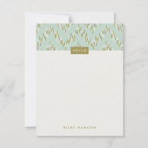 Dashing Boho Ikat Zig Zag Stationery - Verde