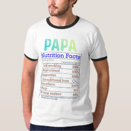 Datos Nutricionales de Papá Camiseta Divertida