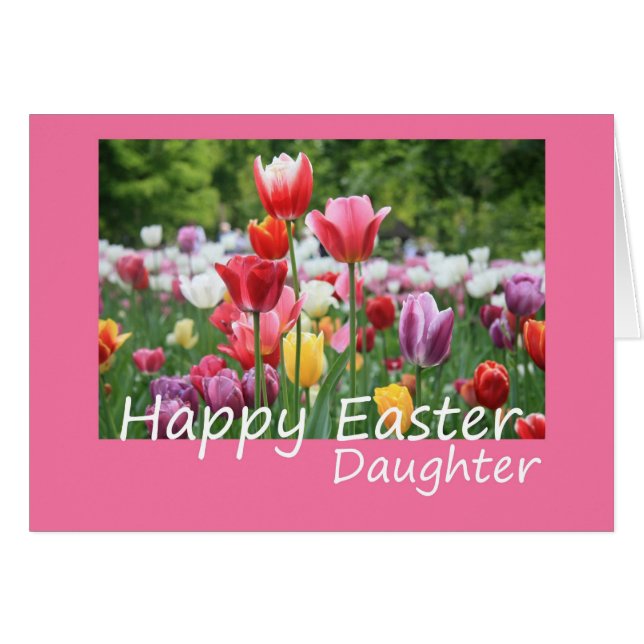 Daughter Easter Tulip card (Anverso (Horizontal))