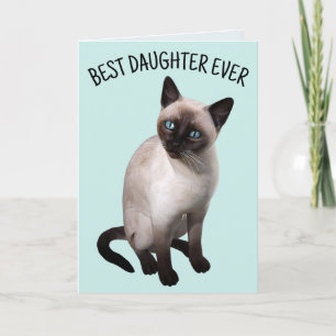 DAUGHTER SIAMESE CAT BIRTHDAY Tarjeta de saludo