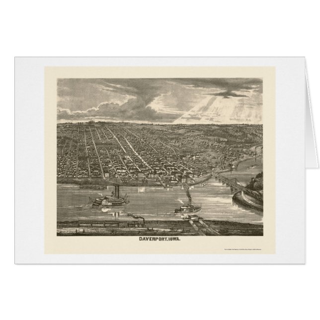 Davenport, mapa panorámico de IA - 1875a (Anverso (Horizontal))