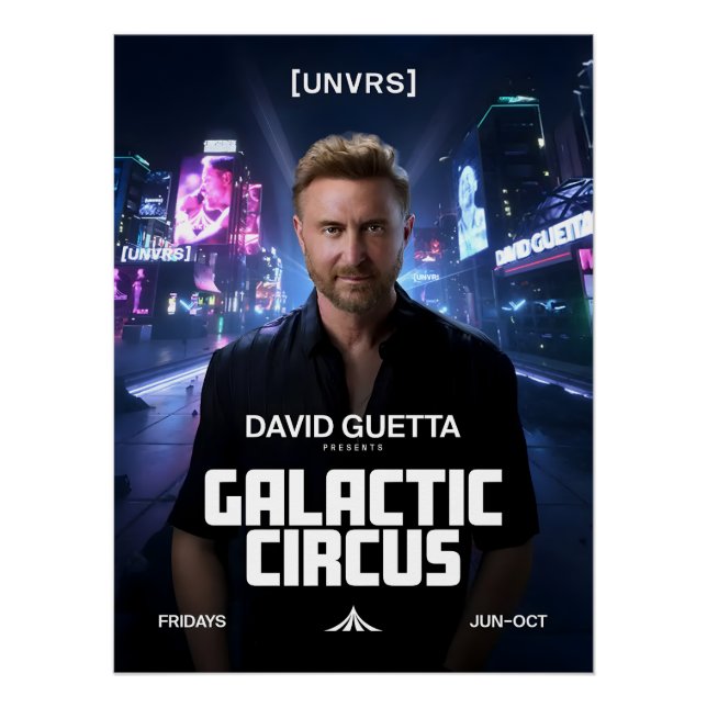  David Guetta - Galactic Circus - [UNVRS] Poster (Anverso)