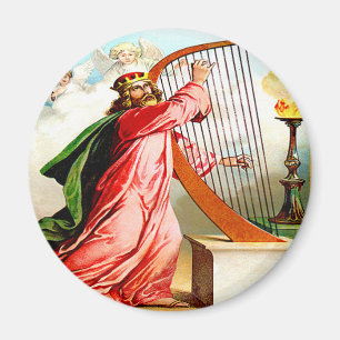 David que elogia a dios en el imán de la arpa