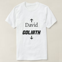 David y Goliat, una camiseta divertida