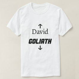 David y Goliat, una camiseta divertida