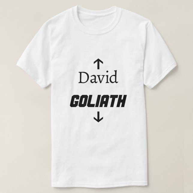 David y Goliat, una camiseta divertida (Diseño del anverso)