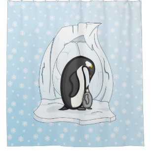 Davin y Annie la cortina de ducha de los pingüinos