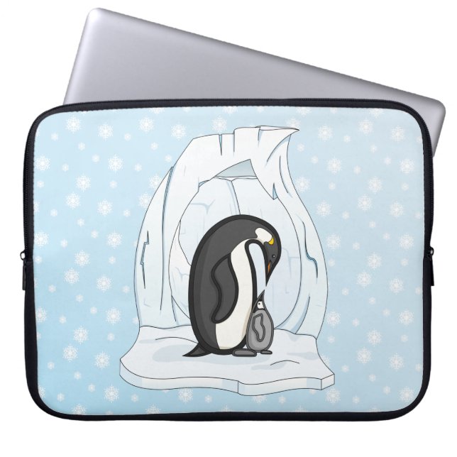 Davin y Annie la funda de la laptop de los pingüin (Frente)