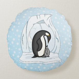 Davin y Annie los Pingüinos Almohada Redonda