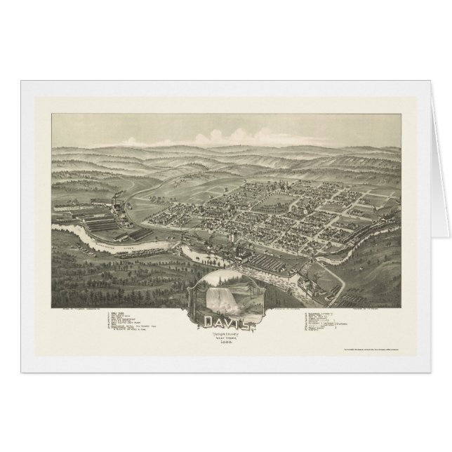 Davis, mapa panorámico de WV - 1898 (Anverso (Horizontal))