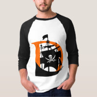 Davis piratea 3/4 camiseta de la manga del raglán