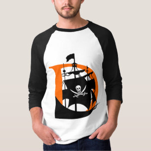 Davis piratea 3/4 camiseta de la manga del raglán