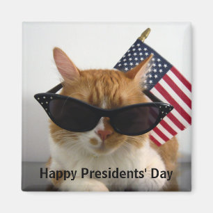 Day Cool Cat de presidentes felices con el imán d