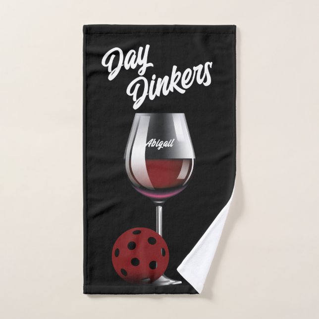 Day Dinkers Pickleball Team Name Red Wine (Toalla de mano)