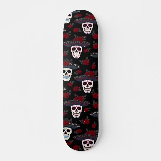 Day Of The Dead Sugar Skull Skateboard (Anverso )