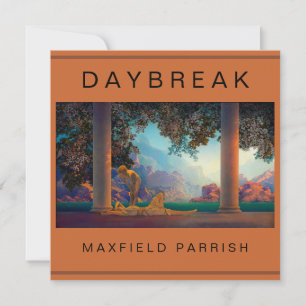 DAYBREAK Maxfield Parrish 1922 .. Tarjeta plana Hi