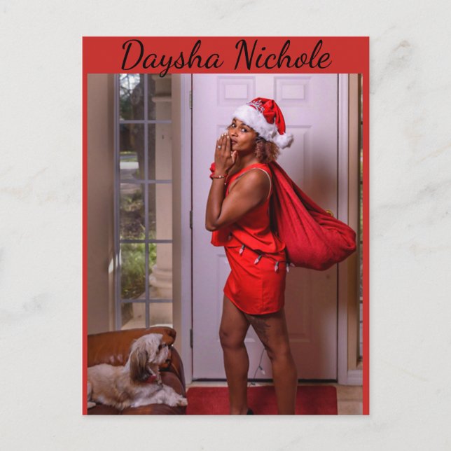 Daysha Nichole, señorita Santa, postal (Anverso)