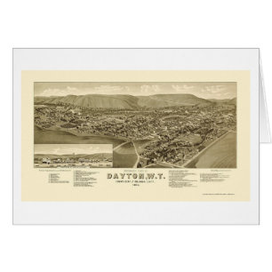 Dayton, mapa panorámico de WA - 1884
