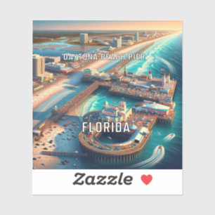 Daytona Beach Pier Florida Pegatina de vinilo de 3