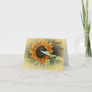 Dazy Sunflower Tarjeta de agradecimiento
