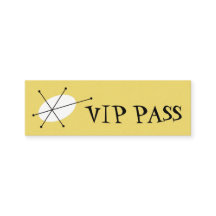 Dazzle Amarillo 'VIP PASS' tarjeta de visita delga