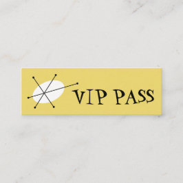 Dazzle Amarillo 'VIP PASS' tarjeta de visita delga