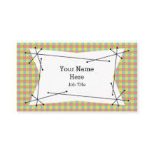 Dazzle Check Plaque tarjeta de visita