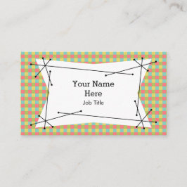 Dazzle Check Plaque tarjeta de visita