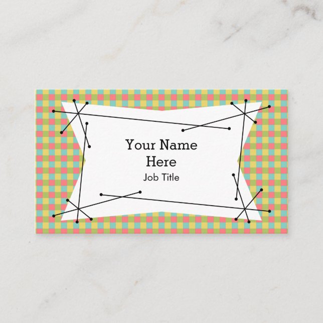 Dazzle Check Plaque tarjeta de visita (Anverso)