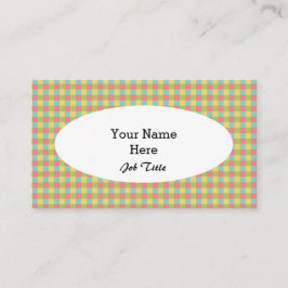 Dazzle Check tarjeta de visita blanco ovalado