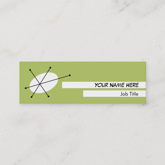 Dazzle Green tarjeta de visita delgada blanco (Anverso)