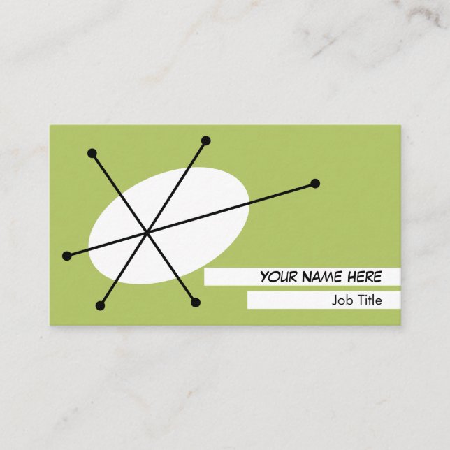 Dazzle Green tarjeta de visita espalda blanca (Anverso)