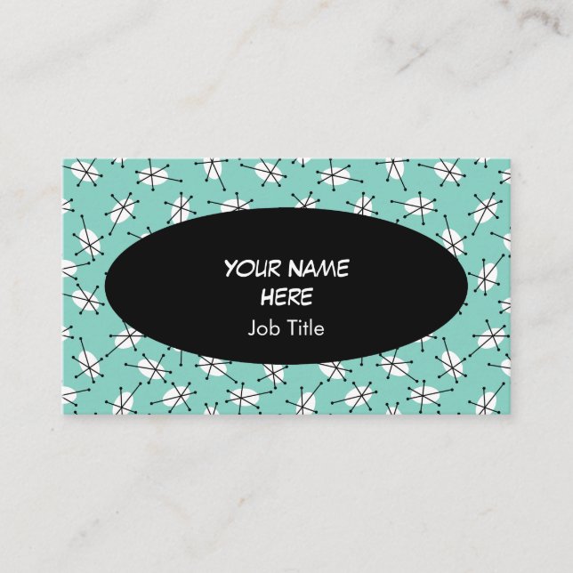 Dazzle Multi Blue tarjeta de negocios ovalada negr (Anverso)