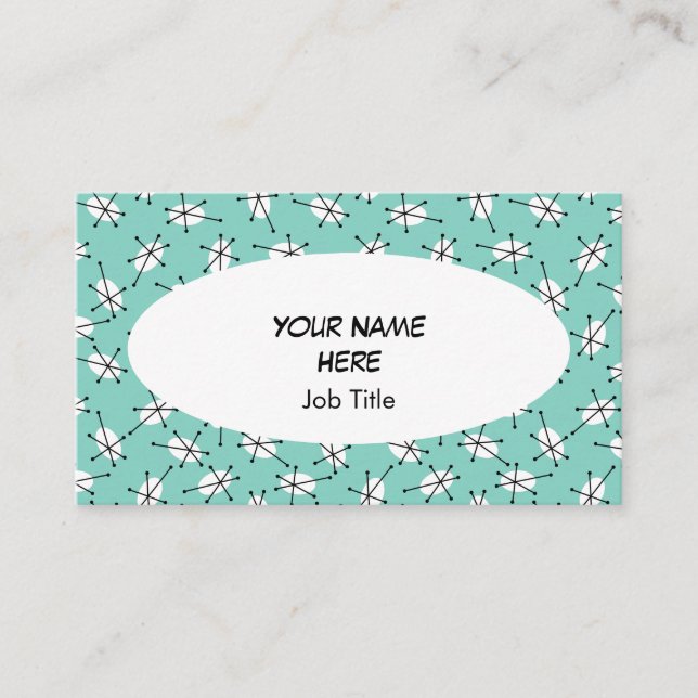 Dazzle Multi Blue tarjeta de visita blanco ovalado (Anverso)