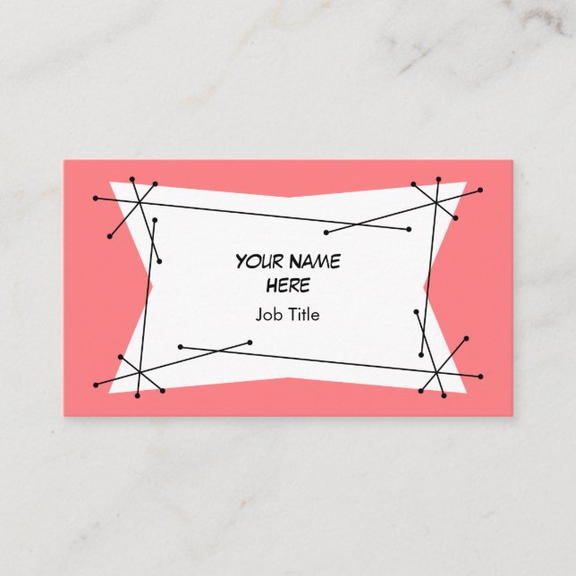 Dazzle Plaque Tarjeta de visita rosa (Anverso)