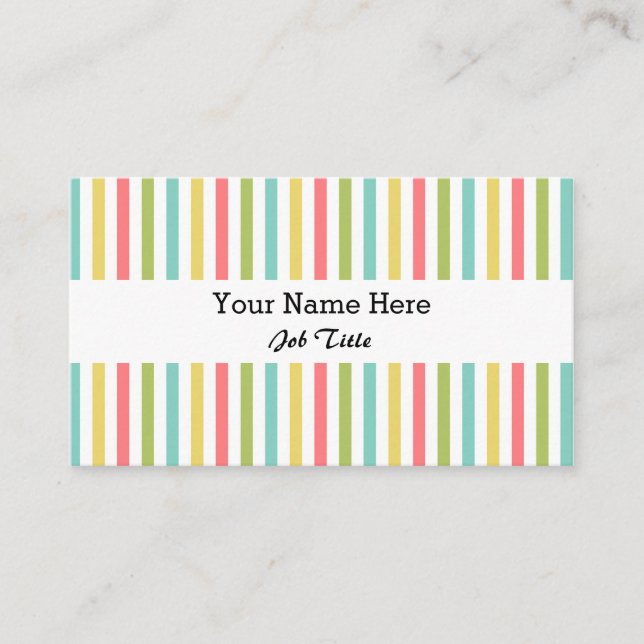 Dazzle Stripe Classic tarjeta de visita blanca (Anverso)