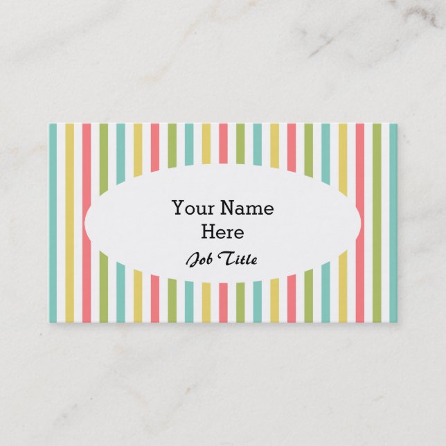 Dazzle Stripe Classic tarjeta de visita blanco ova (Anverso)