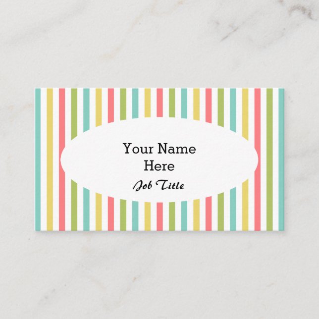 Dazzle Stripe Classic tarjeta de visita blanco ova (Anverso)